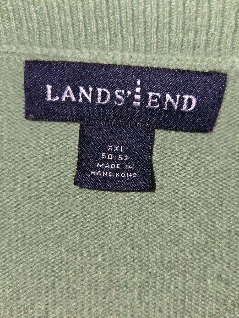 Men's Lands End Cashmere VNeck XXL small Holes On Front See Pics - Picture 3 of 9
